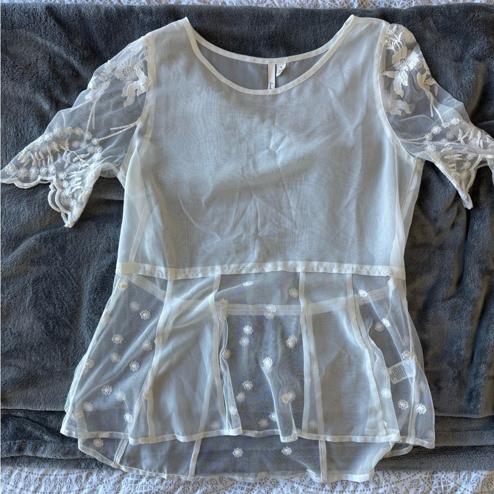 Frenchi sheer white blouse